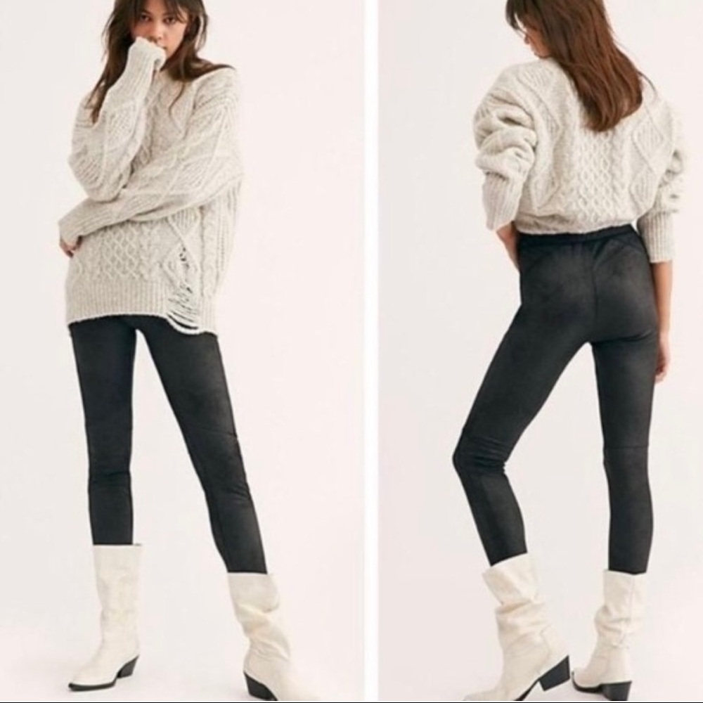 Free People Vegan Suede Leggings